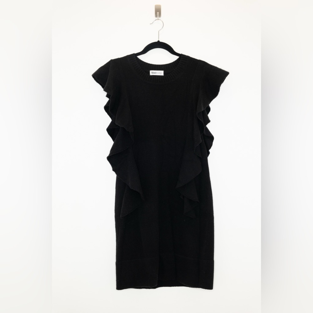 Tsesay black cashmere ruffle dress